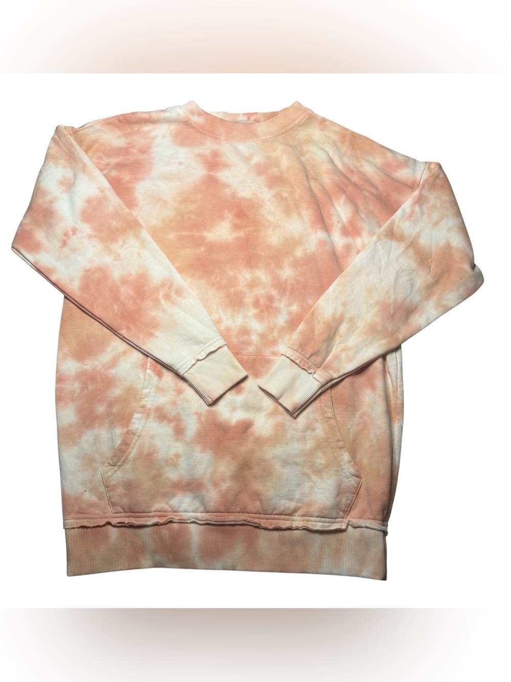 BP Sweater Women's XXS Pink Tie Dye Oversized Front Pocket